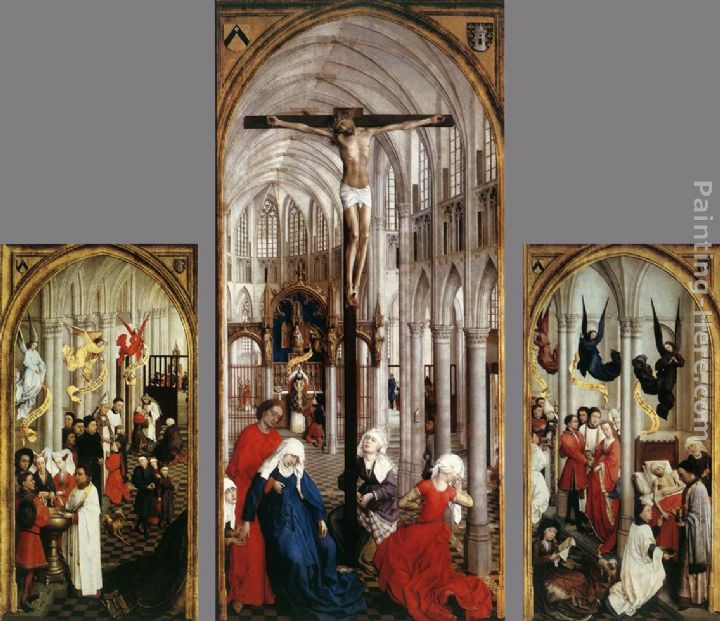 Seven Sacraments Altarpiece painting - Rogier van der Weyden Seven Sacraments Altarpiece art painting